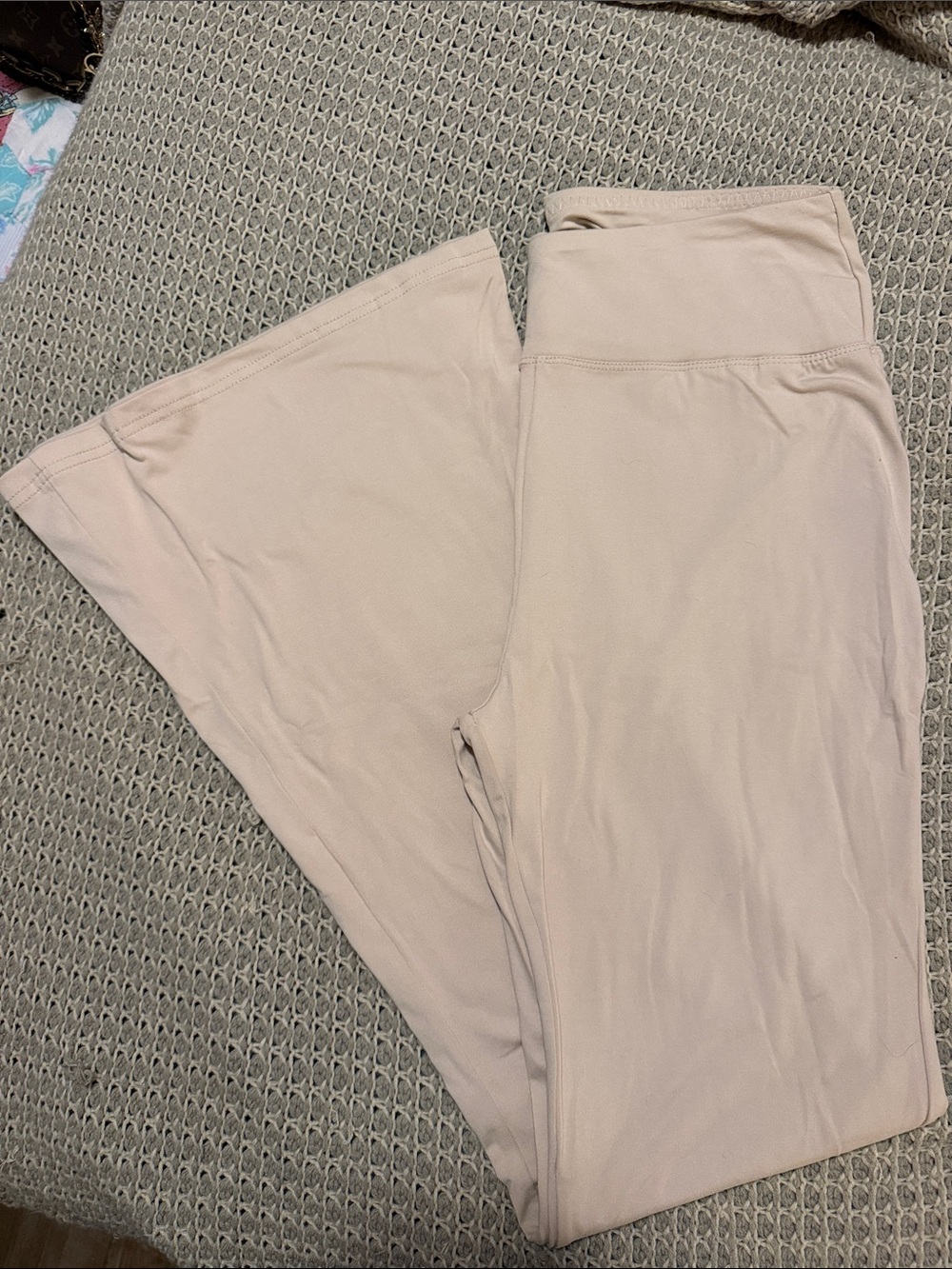 Light Beige Wide-Leg Lounge Pants
